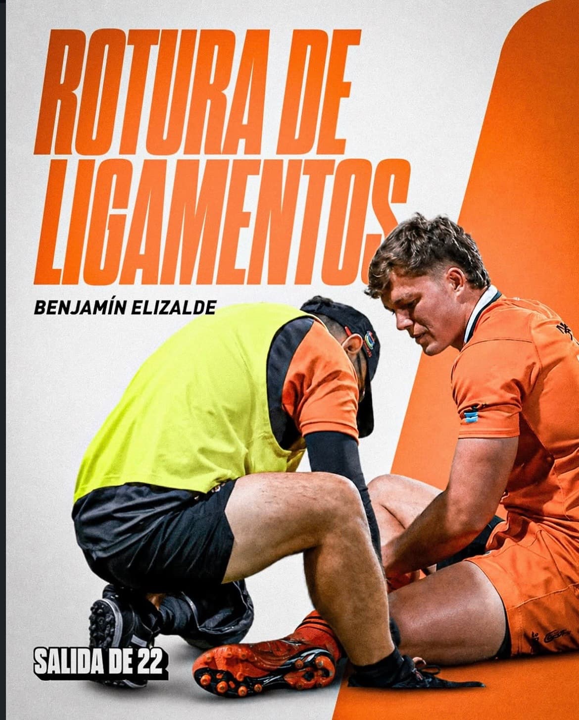 Dura baja en Tarucas: Benjamín Elizalde sufrió una fractura y será derivado
